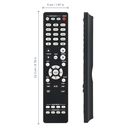 Télécommande RC-1256 de rechange pour remplacer votre boîtier Denon AVR-X2500H perdu - 6