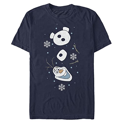 Image of Disney Men's Olaf Xmas Sleeve T-Shirt, Navy Blue Heather, 3XL