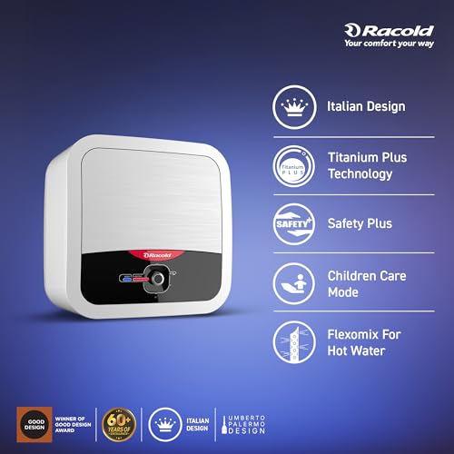 Image of Racold Omnis RS 15L Vertical 5 Star Storage Wall Mount Water Heater(Geyser) With Free Standard Installation&Pipes|Extra Durability With Titanium Enamelled Coating|Shower Ready Indicator|Children Care