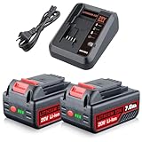 Lumsing 2Pack LB2X4020 7000mAh Battery and PCC692L Charger Replacement for Black and Decker 20V Battery LBXR2020 LB2X3020 LBX20 LB2X4020 LBX4020 Compatible with Black and Decker Cordless Power Tools