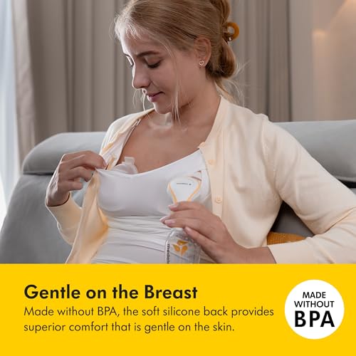 Image of Medela in-Bra Breast Milk Collector, Leak-Proof Wearable Design with Flexible Plug, Anatomic Shape, Made Without BPA, Easy to Clean & Dishwasher Safe, 30 mL Capacity