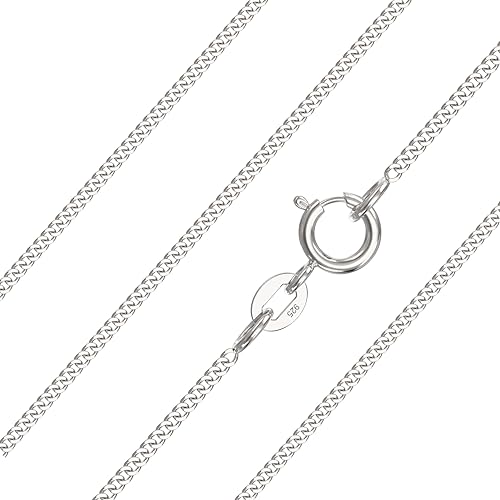 Aeon 925 Sterling Silver Necklace - 1mm Diamond Cut Curb Chain Necklace | Choose from 16' -30' Chain...