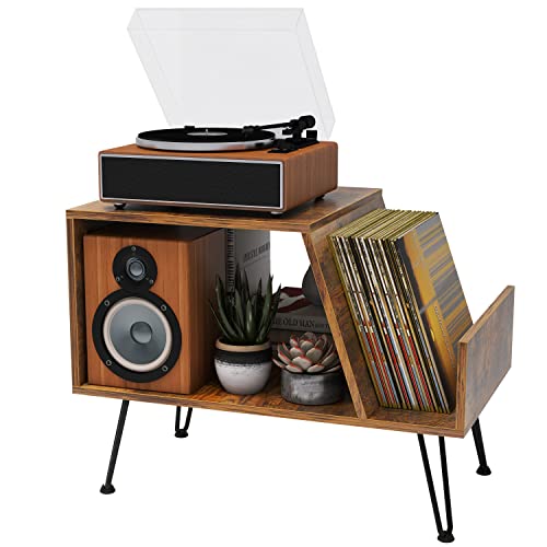 Record Player Stand, Turntable Stand With Record Storage, Vinyl Record Storage Cabinet With Metal Legs, Multi-Function Record Player Table, Media Console. For Living Room, Bedroom, Office, Etc #TOP10