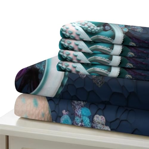Housse de couette pieuvre colorée 135x200 microfibre - 6
