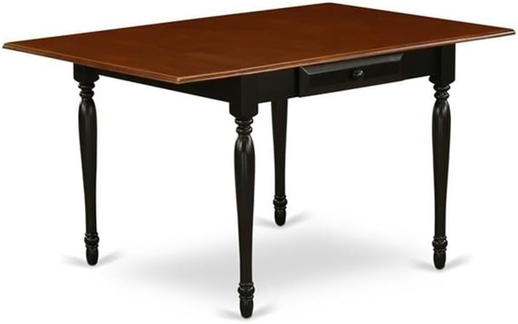 East West Furniture MZQU3-BCH-W 3 Piece Kitchen Table Set for Small Spaces Contains a Rectangle Dining Table with Dropleaf and 2 Dining Room Chairs, 36x54 Inch, Black & Cherry