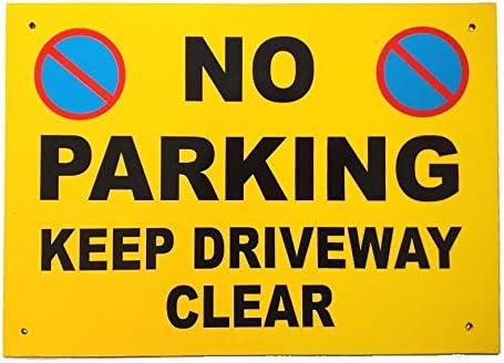 No Parking Sign A4 A3 5mm Black Foamex Various Signs Yellow Black & Motif (A4 NoP Keep Driveway Clear), yellow black red turquoise