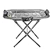 Non-stick BBQ Grill, 2000W Indoor Outdoor Grill Składany odłączany klips do żywności z patelnią ze stali nierdzewnej Patio Garden Picnic Backyard Party Bezdymny grill (Color : Silver)