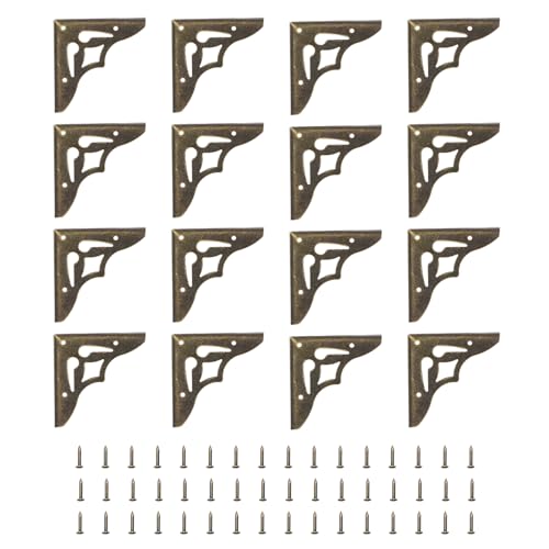 Image of uxcell 30pcs Vintage Corner Protector 1.3 inchx1.4 inchx0.2 inch Decorative Metal Edge Corner Protectors Brackets with Mounting Nails for Box Wooden Case Chest Table Desk Bronze
