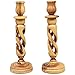 Handcarved Bethlehem Olive Wood Candlesticks Candle Holders (9 inches)