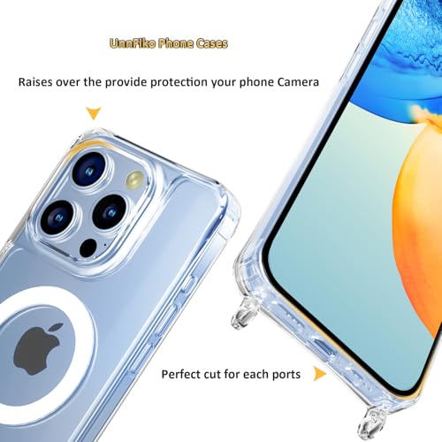 Coque iPhone 15 Pro MagSafe cordon bleu marine antichoc