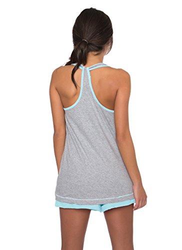 U.s. Polo Assn. Womens Pajama Sets Racerback Tank And Shorts Sleepwear Pjs Set Heather Gray/Mint Heather Medium #TOP5