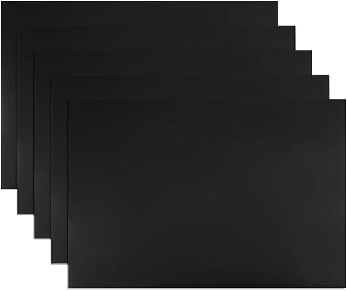 uxcell 5 tiras magnéticas de borrado en seco de 11.7 x 8 pulgadas, etiquetas magnéticas para escritura, color negro para pizarras blancas,