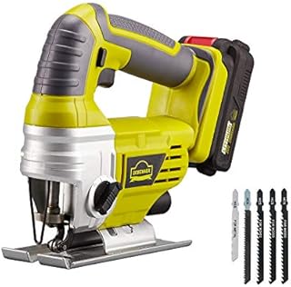 DEWINNER Cordless Jigsaw, Electric Saw Tool, Variable Speed for Bevel Cutting Led Light, Include 2.0Ah Li-ion 20V MAX Battery and Fast Charger,5*Blades, Tool-Less Blade Change for Wood Metal Cutting
