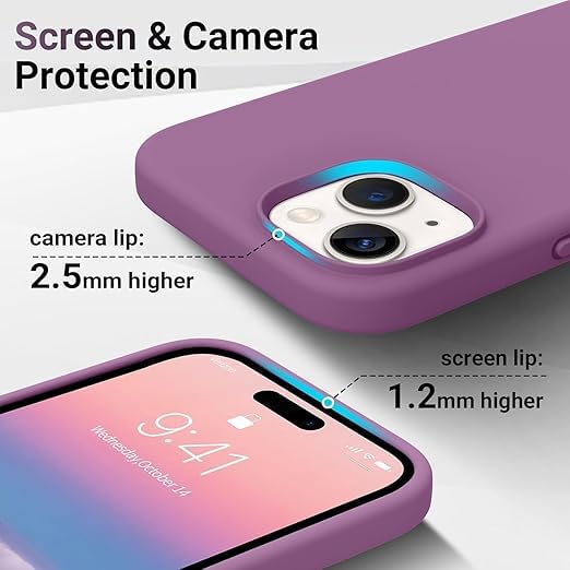 Image of MIDOS Back Cover Compatible with iPhone 13 Soft Silicone Back Cover for Girls Full Protection Color Cover for iPhone 13 (Lilac)