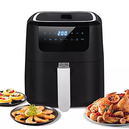 Freidora de Aire Digital 4 en 1, Cesta Antiadherente de Cocina Horno Caliente 5L 1400W con 8 Ajustes Preestablecidos, Freidora de Aire Profundo Sin Aceite de Pantalla Táctil LED Sin BPA ni PFOA