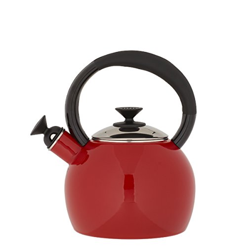 Copco Camden Enamel-on-Steel Tea Kettle, 1.5-Quart, Red