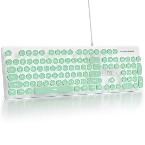 Clavier d'ordinateur filaire pleine taille à membrane avec touches rondes