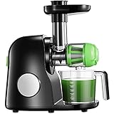 Licuadora Prensado en Frio, Licuadora Frutas Verduras, Extractor de zumos con Función inversa, Motor Silencioso, Limpieza Fácil con Cepillo, Alto en Nutrientes para Zumo de Frutas y Verduras