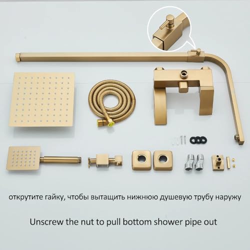 Douche thermostatique murale avec mélangeur bouffon pivotant et kits de douche 3 en 1 - 3