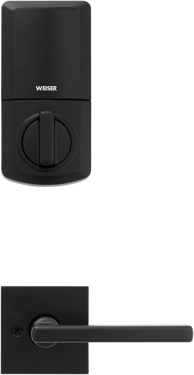 Weiser Matte Black Front Door Lock and Handle Set, SmartCode Keypad Door Lock with San Clemente Handleset & Halifax Interior Door Handle, Keyless Entry Door Lock, Front Door Handles with Deadbolt Lock - Image 9