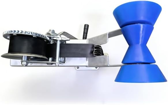 Boat Trailer Winch Post with 1200LB Winch, Adjustable Winch Stand for 3"x4" Drawbar, Foldable Roller & U-Bolt Mount, Fits Jet Ski, Fishing Boat