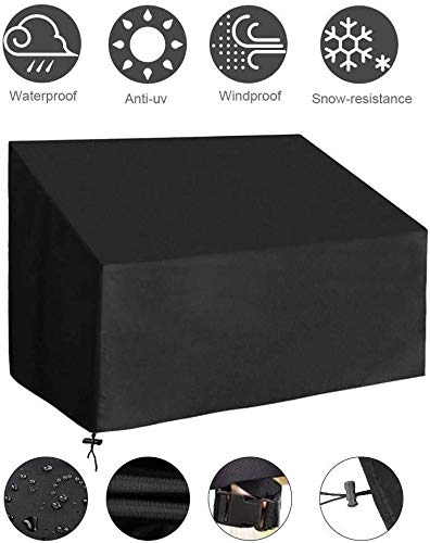 3 Seat Garden Bench Cover Bench Seat Cover Outdoor Seat Cover Waterproof Breathable Rip-Proof Anti-UV 420D Oxford 163 x 66 x 63/89cm YZJL827 (Size : 65x65x80/120)