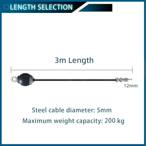 3m Stahlseil Für Fitnessgerät, Gym Kabel Draht Fitnessgerät Stahlseil für Home Gym Riemenscheibensystem