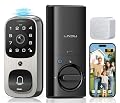 LNDU WiFi Smart Video Lock, 5-in-1 Fingerprint Keyless Entry Door Lock with App Control, Two-Way Audio, Dual Motion Sensors