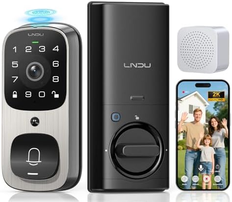 Picture of LNDU WiFi Smart Video Lock, 5-in-1 Fingerprint Keyless Entry Door Lock ...