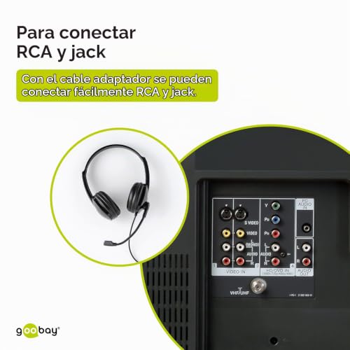 Miniatura 5 de Goobay Adaptador Audio 3,5 Mm Jack Hembra A 2 Rca Macho Estéreo, Conector Aux A Cinch L R, Para Amplificador, Receptor, Altavoces Y Equipo Hifi, 50092