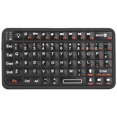 Rii Mini Bluetooth Keyboard Portable Wireless Rechargeable Keyboard with Backlit for Smart TV/Android TV Box/Smartphone/HTPC/IPTV/VR Portable Design Bluetooth Keyboards UK Layout Black(Upgrade-TypeC