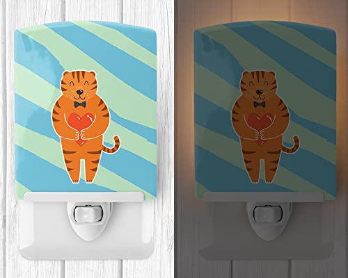 Lámpara de mesa de noche de cerámica con diseño de tigre miniatura 2
