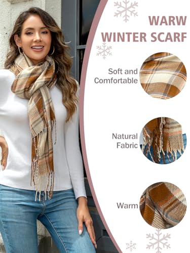 Winter Scarf for Women Warm Tartan Plaid Scarfs Soft Lightweight Long Scarves Fashion Shawl Wraps Elegant Ladies Gifts4