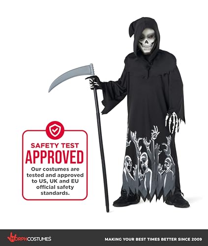 Disfraz de Grim Reaper para niños, brillo en la oscuridad miniatura 6