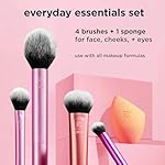 Real Techniques 5 Piece Everyday Essentials Makeup Brush Set, Includes 4 Brushes & Makeup Sponge, For Foundation, Blush, Bronzer, Contour, Eyeshadow, & Powder, Travel Gift Set, Cruelty-Free & Vegan - Image 3