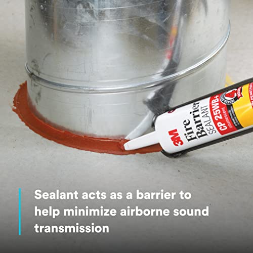 Image of 3M 11641-case Fire Barrier Sealant CP 25WB+, Cartridge, 27 fl. oz. (Pack of 6),Red