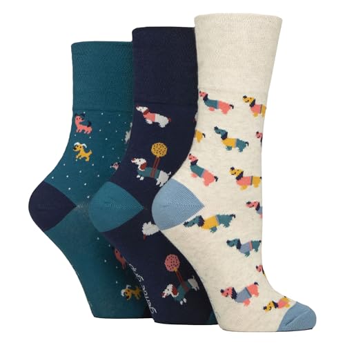 Sockshop - 6 paia di calzini da donna in cotone, impugnatura delicata, taglia 4-8, Sono una persona cane, 4-8