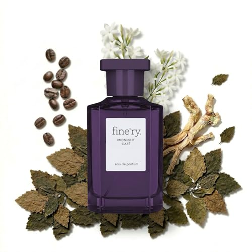 Fine'ry Jasmine Gourmand Eau de Parfum - Midnight Cafe Perfume for Women - Crème de Café, Jasmine Absolute, Patchouli - Bold, Floral Long-Lasting, Full Size Hair &amp; Body Fragrance, Gift for Her (60mL)