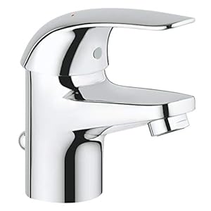 GROHE Euroeco – Einhand- Waschtischarmatur (wassersparend, S-Size, mit Keramikkartusche, kratzfest) , chrom, 23262000, 17
