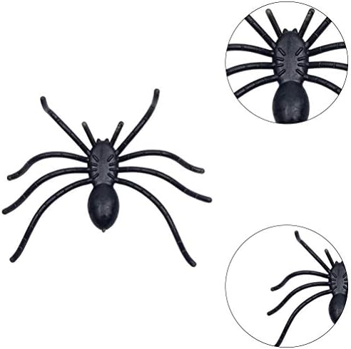 WIFUN 30 Pcs Black Plastic Spiders, Plastic Realistic Spiders Fake Spiders Scary Spiders Toy Spider for Halloween Party Decorations