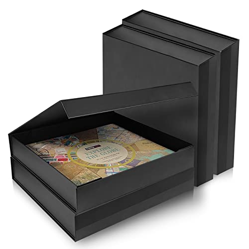 Caixa de armazenamento para álbuns de recortes, papéis e suprimentos, sem odor, preto sólido, pacote