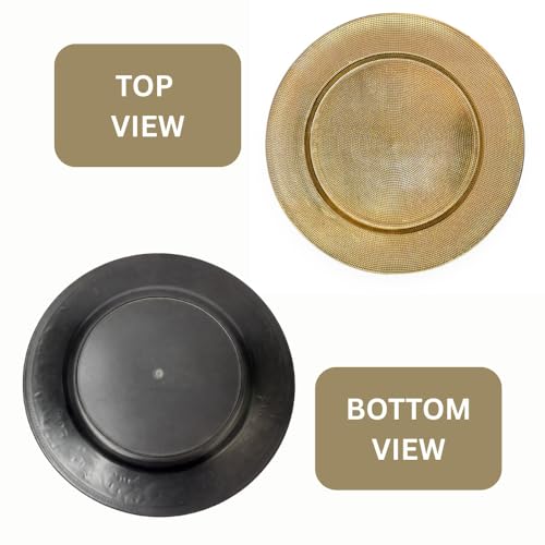 Image of Premium Gold Decorative Charger Plate | Pooja Thali, Gift Hamper Base & Decorative Platter for Dining Table, Home Decor, Wedding & Festive Gifting