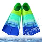 Pinne da nuoto per bambini, 100% silicone, pinne corte, pinne da allenamento, per bambini, adulti, nuoto, allenamento in acqua libera, snorkeling, immersioni per principianti