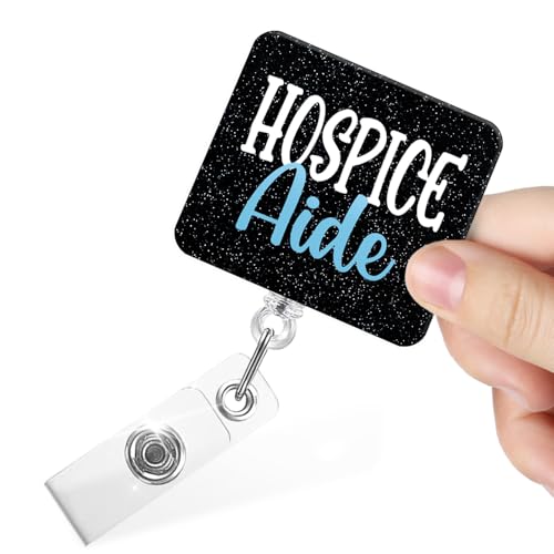 Juoqg Hospice Aide Funny Retractable Badge Reels with Alligator Clip,