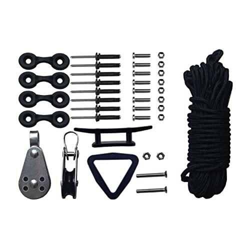 Kit de Carrinho de âncora para Caiaque Incluído Presilha 30 Pés de Corda Parafusos de de Náilon Poli