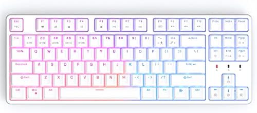CIY X77 Hot-Swappable Mechanical Keyboard/RGB Gaming Keyboard/USB C/Anti Ghosting/N-Key Rollover/Compact Layout 87 Key/Magnetic Upper Cover/for Mac Windows (White and Red Switch)