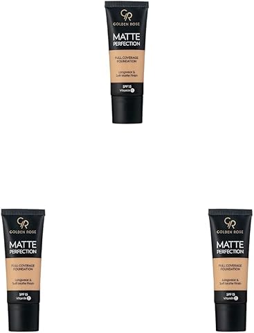Golden Rose Matte Perfection Foundation - Natural 05 - Yoğun Kapatıcı Mat Fondöten (3 paketi)