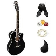 An ideal full-size guitar for beginners and children who have outgrown a smaller guitar Classic cutaway design allows you to reach higher frets on the fingerboard comfortably Fitted with a built-in three-band EQ and tuner to adjust sound output easil...