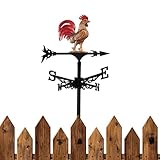 Girouette – Décoration Extérieure Coq En Fer Forgé 22,44 Pouces | Ornement De Toit De Cour De Jardin Rotatif Avec Indicateur Directionnel | Accessoire De Terrasse D'aménagement Paysager De Villa | 500