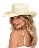 Zylioo XXL Sun Hat Cowboy Straw Hats Large Heads Western Summer Lightweight Beach Hats for Travel Holiday Vacation